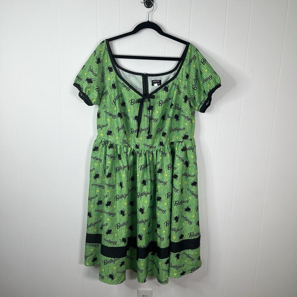 Unique Vintage Beetlejuice Crawling Critters Insect Hannah Swing Dress 2X Plus - Picture 2 of 15